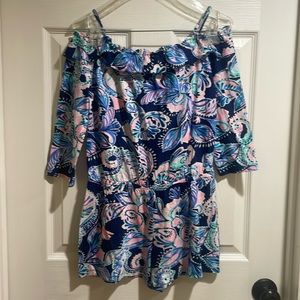Lilly Pulitzer Girls Romper Quarter Sleeve Size XL 12-14
